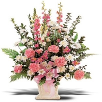 White And Pink Funeral Flowers