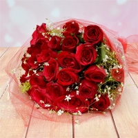24 red roses  bunch