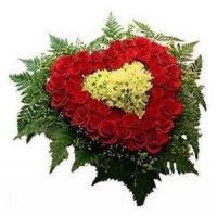 Heart in Basket Flowers