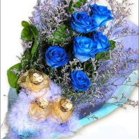 Chocolate & 6 holland Blue Bouquet