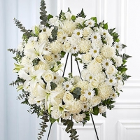 Serene Blessingsâ„¢ Standing Wreath- White