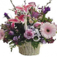Purple Deep flowers basket